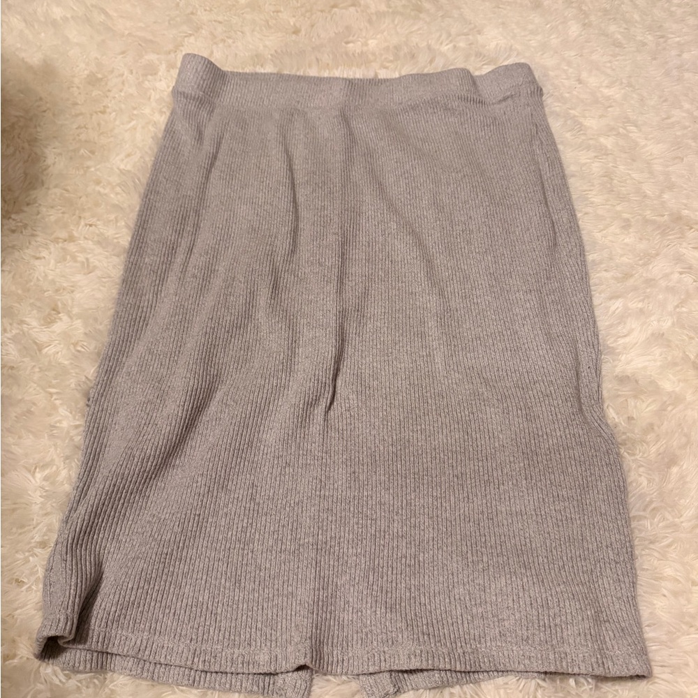 A New Day Light Gray Midi Skirt